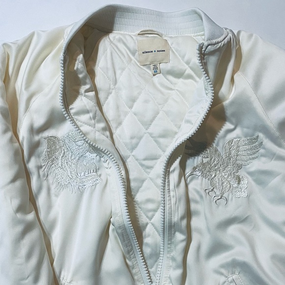 Silence + Noise Monochromatic Souvenir Bomber Jacket Urban Outfitters XS - Picture 7 of 12